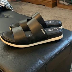 Calvin Klein slide sandals with platform